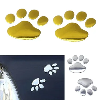 Universalus 3D Automobilių Lipdukas Sidabro/Aukso ST Langą Bamperis Kūno Lipdukas Lipdukas Bear Cat Šuns Leteną Koja 