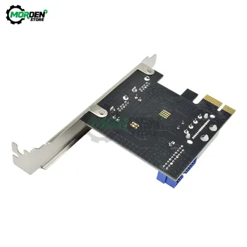 USB 3.0 PCI-e Adapterį 2 Port USB PCIE Priekinis Skydelis 20Pin 4Pin Molex Maitinimo USB3.0 Hub 