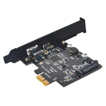 USB 3.1 C Tipo PCIe Plėtros Plokštę PCI-E su USB3.1 GEN 2 10Gbps USB Tipo C + USB3.0 Tipas Riser Card