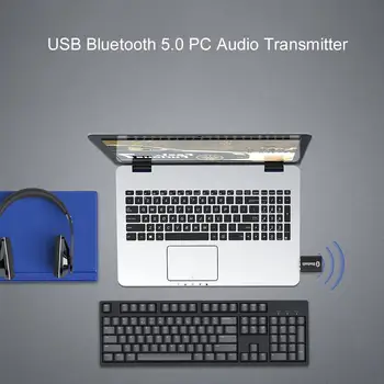USB Bluetooth 5.0 Kompiuterio Garso Siųstuvas Nešiojamos Belaidžio ryšio Stereo Audio Adapteris For PC Kompiuteryje Bluetooth Garsiakalbiai