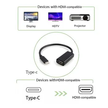 USB C Tipo HDMI-suderinama Kabelio Adapteris 4K 60hz USB Adapteris Vyrų ir Moterų Black Konverteris, skirtas PC Kompiuteris Televizijos Ekrane HP