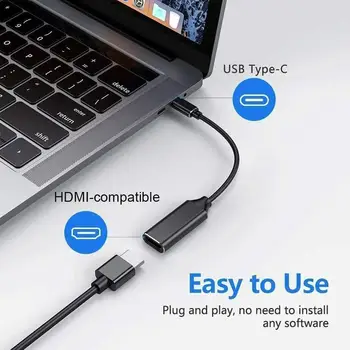 USB C Tipo HDMI-suderinama Kabelio Adapteris 4K 60hz USB Adapteris Vyrų ir Moterų Black Konverteris, skirtas PC Kompiuteris Televizijos Ekrane HP