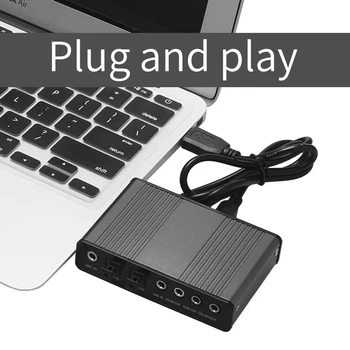 USB Garso plokštė 6 Kanalu 5.1/7.1 Optinis Išorinio Garso Kortelių Keitiklis Nešiojamas Desktop