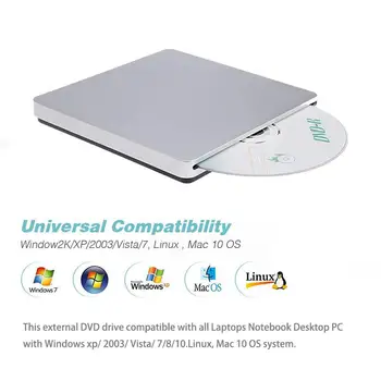 USB Išorinio Lizdą, DVD CD Disko įrašymo įrenginys Superdrive 