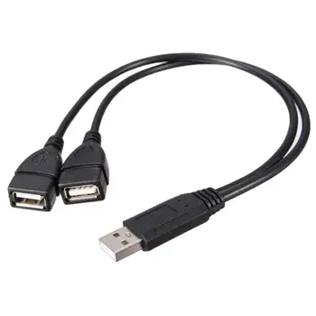 USB Kabelis Vieną-Dvi Extension Line 2.0 A Male Į 2 Dual Moterų Splitter Hub Laido Kabelis, Maitinimo Adapteris
