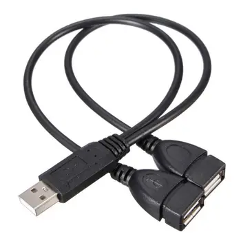 USB Kabelis Vieną-Dvi Extension Line 2.0 A Male Į 2 Dual Moterų Splitter Hub Laido Kabelis, Maitinimo Adapteris