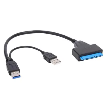 USB SATA 3 Kabelis Sata Į USB 3.0 Adapteris, IKI 6 Gb / s Paramos 2.5 Colio Išorinis SSD HDD Kietąjį Diską 22 Pin Sata Dual USB Adapteris