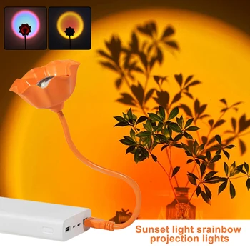 USB Saulėlydžio Lempos Saulėlydžio Projektorius Nuotaika Šviesos Gyvenamasis Kambarys Miegamasis Nakties Šviesa Kambario Dekoro Juostos Atmosferą Fotografijos Fone