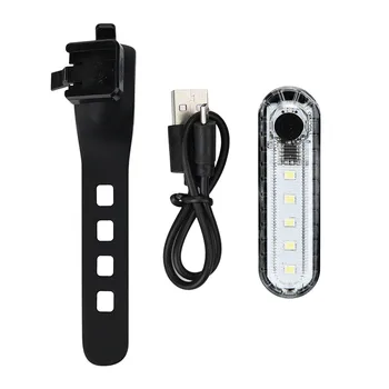 USB Įkrovimo Dviratį Dviratį Dviračiu, 4 Režimai 5 LED Priekiniai Galiniai Šviesos Lempos dviračių priedų šviesos фонарь для велосипеда