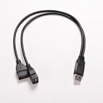 USB Įkrovimo Galios Kabelis Laido Pratęsimo Kabelis USB 2.0 A-1-vyras, 2-Dual USB Moteris Duomenų centro Maitinimo Adapteris Y Splitter Cable