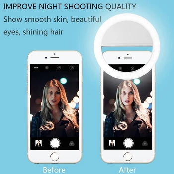 USB Įkrovimo Led Selfie Žiedas Šviesos Mobilaus Telefono Objektyvą, LED Selfie Lempos Žiedas 
