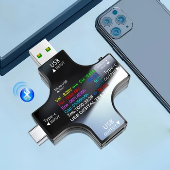 USB3.1 testeris 32V 6.5 Tipas-C Digital voltmeter amperimetor įtampa srovės matuoklis ammeter detektorius maitinimo banko įkroviklio indikatorius