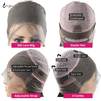 Uwigs 360 Nėrinių Priekinės Perukas Kaulų Tiesūs Plaukai, Perukai Moterims, Žmogaus Plaukų Brazilijos Nėrinių Perukai Prieš Nupeštos Balinti Mazgų Perukai