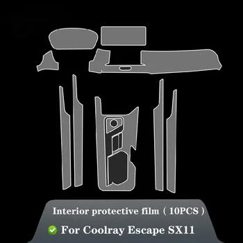 Už Geely Coolray Pabėgti SX11 2018-2020Car Interjero Centras konsolės Skaidrios TPU Apsauginė plėvelė Anti-scratch Priedai Refi