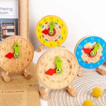 Vaikai Montessori Medinis Laikrodis Žaislai Laiko Mokytis, Mokymo Priemones Švietimo Žaislai Vaikams Pradinės Mokyklos Protingas Valdybos Žaislas