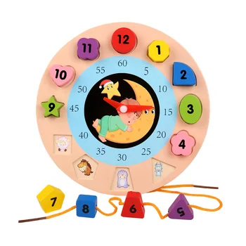 Vaikų Mediniai Numeris Formos Porą Laikrodis Zawalcowany Mokymosi, Pažinimo Montessori Ankstyvojo Ugdymo Švietimo Žaislai