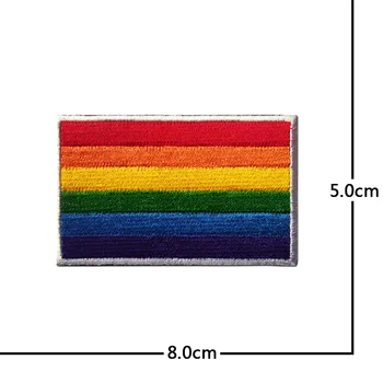 Vaivorykštės vėliava spalvotų vėliavos Velcro lopai Išsiuvinėti Ženklelis Kablio Kilpa Raištį 3D Klijuoti striukė dirželis Kuprinė Lipdukai