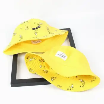 Vandens Kibirą Skrybėlę Vyrai Moterys Vasarą Kibirą Bžūp Bananų Spausdinti Geltoną Skrybėlę Hip-Hop Žvejybos Žvejys Skrybėlę
