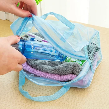 Vanzlife Kelionės Nešiojamų skalbinių maišelį, tualetas, vonios skaidrus vandeniui kosmetika saugojimo krepšys didelės talpos nešiojamų vonios krepšys