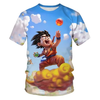 Vasaros mados nauja, vyriški T-shirt anime vėžlys pobūdžio dragon ball 3D spausdinimo vaikams laisvalaikio trumparankoviai marškinėliai