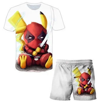 Vasaros Vaikų 3D Atspausdintas Kostiumas Bamblys Merginos Kostiumas + Šortai 2 Gabalas Sportsuit Baby Vaikų Kostiumas Berniukui Drabužius T-Shirt