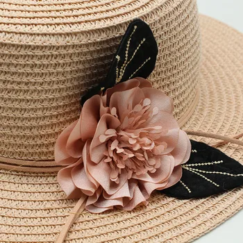 Vasaros šiaudų skrybėlę nuo saulės skrybėlę moterų paplūdimio lauko saulės skėtį nuo saulės flat top didelis kraštų didelis gėlių skrybėlę puodą skrybėlę kibiro kepurę