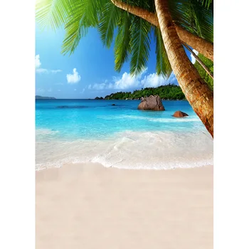 Vasarą Tropinės Jūros Paplūdimys, Palmių Medžių Fotografijos Foną, Gamtos Vaizdingos Foto Backdrops Photocall Foto Studija 1911 CXZM-02