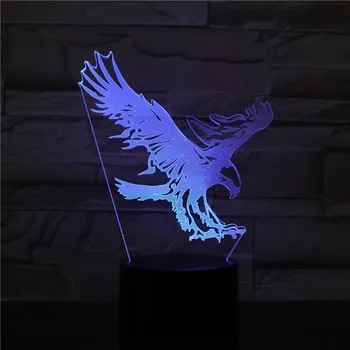 VCity 3D Vaizdo Erelis Lempa Paukštis 7 Spalvų naktinė lempa Abstrakčiai Akrilo Lamparas Atostogų Gimtadienio Dovana Berniukams Žmogus, Namų Dekoro Juosta