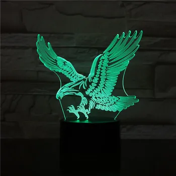 VCity 3D Vaizdo Erelis Lempa Paukštis 7 Spalvų naktinė lempa Abstrakčiai Akrilo Lamparas Atostogų Gimtadienio Dovana Berniukams Žmogus, Namų Dekoro Juosta