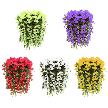 Violetinės Sienos Kabo Violetinių Dirbtinių Gėlių Apdaila, Langu Balkonu, Violetinė Gėlė Vynuogių Modeliavimas Violetinės Sienos Kabo Gėlių