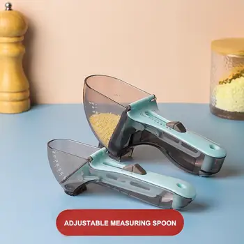 Virtuvės Įrankis Daugiafunkcinis Matavimo Puodeliai Ir Šaukšteliai Rinkiniai Reguliuojamas Plastikinio Scoop Kietojo Milteliai Skystis Matavimo Įrankis