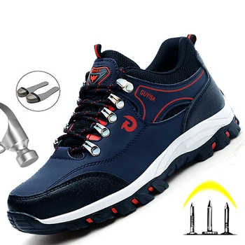 Vyriški kvėpuojantis sportiniai bateliai, plieno toe cap darbo saugos batai vyriški saugos nesunaikinami darbo batai vyrai