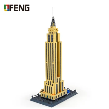 Wange Architektūros serijos Empire State Building Blocks Klasikinis orientyrą namas švietimo Statybos Rinkiniai Žaislai, vaikų Dovanų