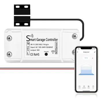 WiFi Jungiklis Garažo vartų Valdiklis, skirtas Automobilių Garažas su Alexa, Google Namų ir IFTT Smart Gyvenimas/Tuya APP Jungiklis