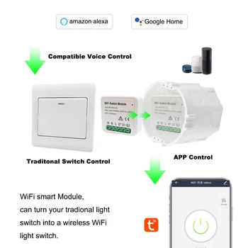 Wifi Smart Šviesos Jungiklis 95-250V 