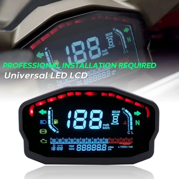 X7AE Universalus 1,2,4 Cilindrų Motociklą LCD Spidometras Skaitmeninis Apšvietimas Ridos Honda Ducati Suzuki Kawasaki