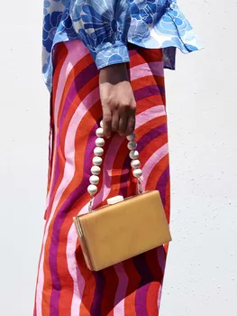 ZA vasaros naują stilių moterų paplūdimio atostogų stiliaus aukšto juosmens lino vidutinio ilgio spausdinti sijonas