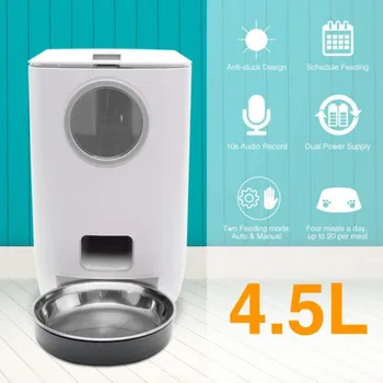 ZyHy Smart 4.5 L Automatinė Langų Finansuojančiojo Smart Pet Feeder Kačių Ir Šunų Finansuojančiojo Laikina Smart Finansuojančiojo Naminių Gyvūnėlių Maisto Konteineryje Maisto Finansuojančiojo
