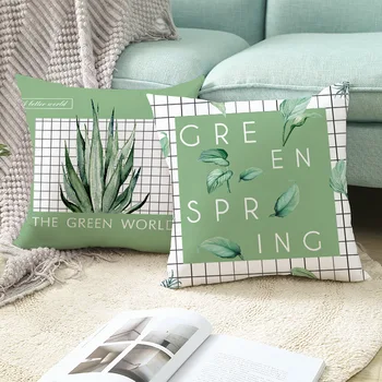 Šiaurės Instagram Stiliaus Žalia Šviežių Augalų Pagalvės, Pagalvėlės, Raštinės Plauko Automobilį ir Sofa-lova, Miegamojo, Pagalvės, pagalvėlės, namų dekoro mesti pagalvės