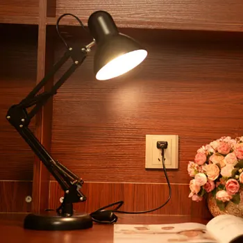 Šiuolaikinių LED Ilgai Sūpynės Rankos reguliuojamas klasikinis stalo Lempos, E27 įrašą Stalo Lempa tyrimo Biuro Skaitymo nakties Šviesos ES/JAV Plug