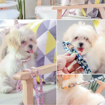 Šunų antkaklis mados dizaineris spausdinti nailono šuns pakinktai atskyrimo greitai išleidžiamos pet panaudoti vest pėsčiomis diržas reguliuojamas