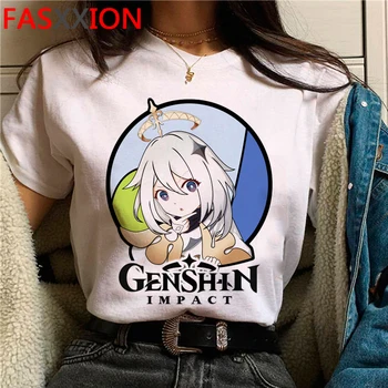 Žaidimas Genshin Poveikį t-shirt marškinėliai vyrams derliaus atsitiktinis pora drabužių viršų tees drabužių estetikos