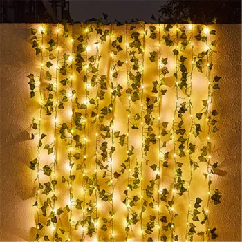 Žaliųjų Augalų Šviesos Saulės Šviesos Klevo Lapų Pasakų Žibintai LED Vandeniui Lauko Girlianda Saulės Lempos Kalėdų Kabinti Sodo Dekoro