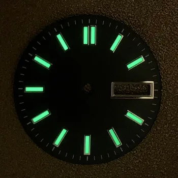 Žiūrėti dial NH36 automatinis judėjimo 28,5 mm žalios šviesos dvejopo laiko langas modifikacijos SKX